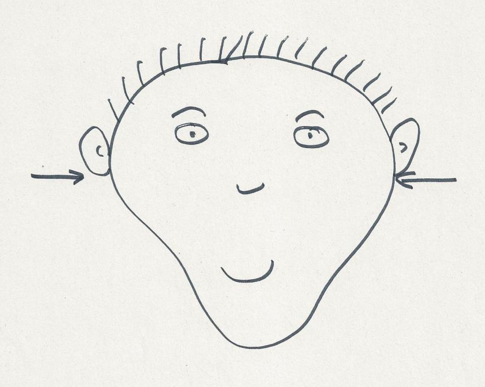 Drawing of Natural Head Balance restored by the Alexander Technique